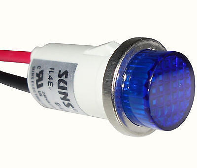SUNS IL4E-120E-U-U6 LED 1/2" Blue Indicator Light Raised 120V Solico Ideal - Industrial Direct
