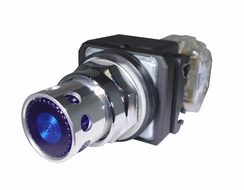 SUNS PBM30-GP-D120E-U-P1-U 30mm 12-130V AC/DC LED Blue Pushbutton 800T-QAH2B - Industrial Direct