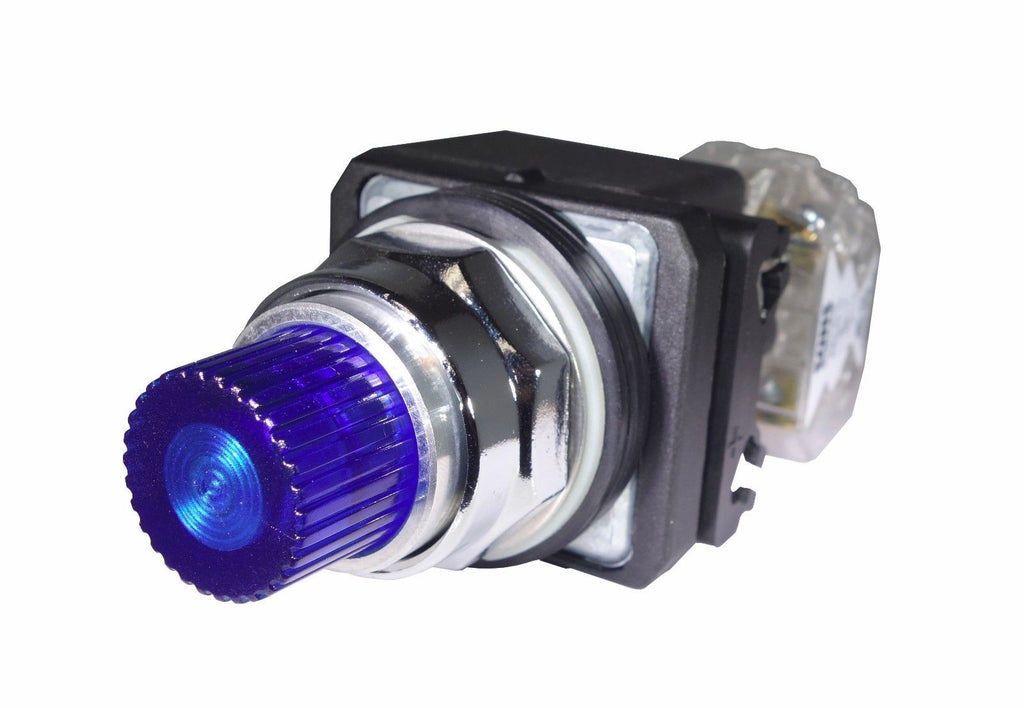 SUNS PBM30-EP-D120E-U-P1 30mm 120V LED Blue Pushbutton 9001K2L38LH13 - Industrial Direct
