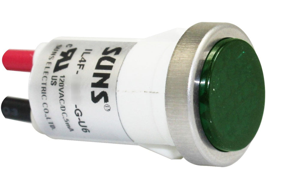 SUNS IL4F-24E-G-U6 LED 1/2" Green Indicator Light Flush 24V Solico Ideal 775111 - Industrial Direct