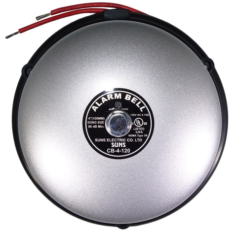 SUNS CB-4-120 Gray 120V Alarm Bell 4 Inch 120 Volt AC (4" in 120 VAC) - Industrial Direct