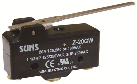 SUNS International Z-20GW Extended Lever 20A Micro Switch - Industrial Direct