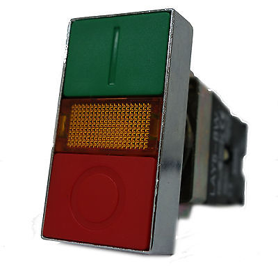 SUNS PBM22-MF-D120E-P21 22mm LED Two Button Switch Metal Momentary Flush 1NO 1NC - Industrial Direct